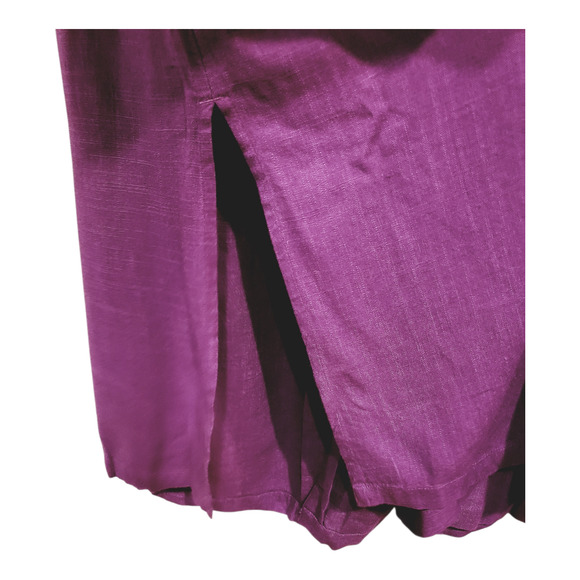 J. Jill Purple Midi Dress LP Large Short Button Front Sleeves NWT - Picture 4 of 14